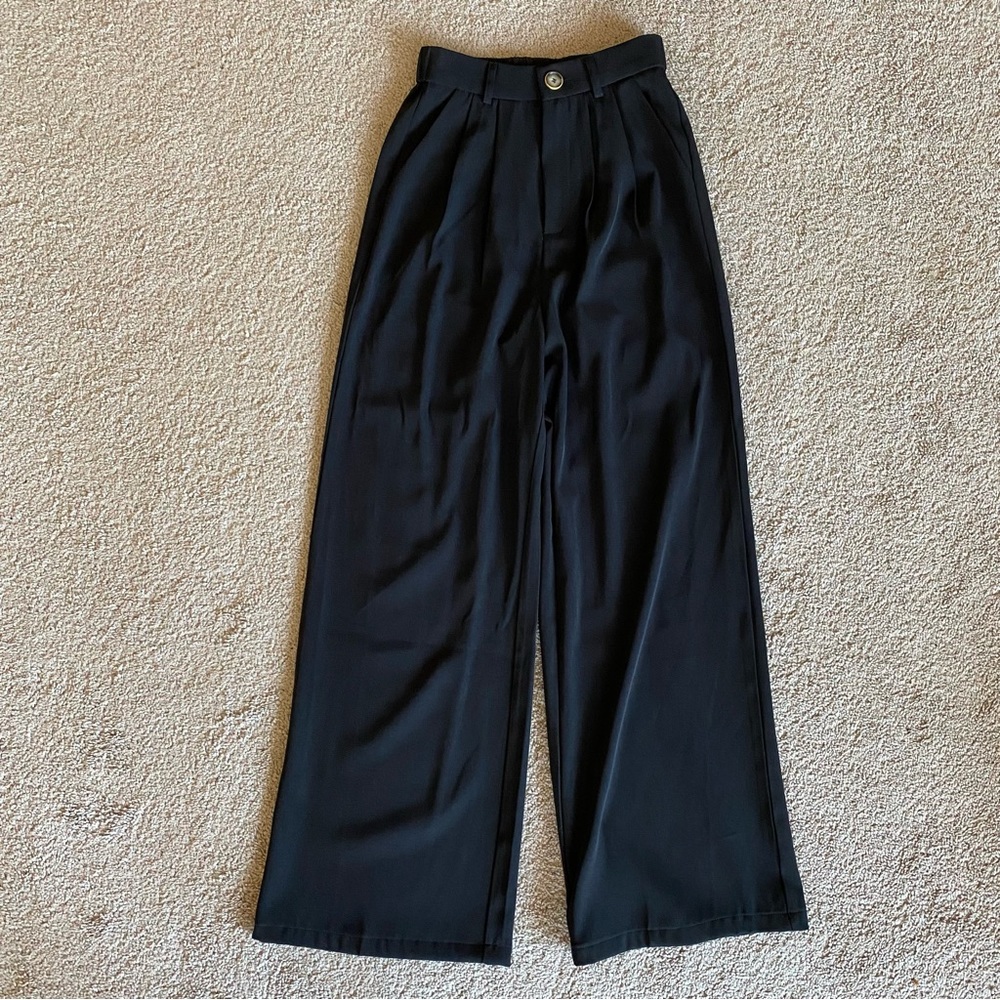 bohme black wide leg trousers